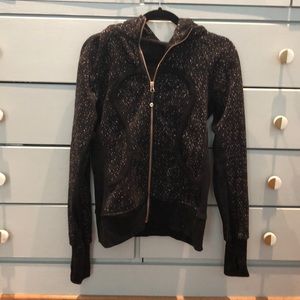 Lululemon scuba hoodie; black/rose gold ltd style